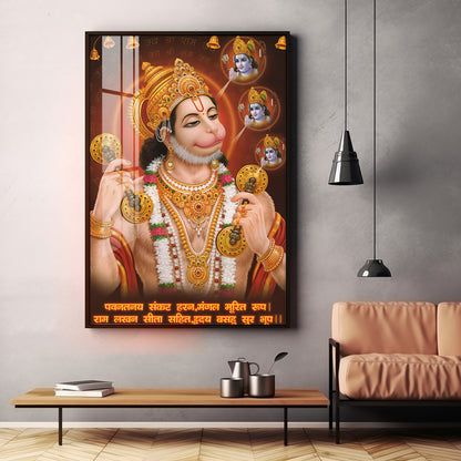 Wisdom of Hanuman Premium Vertical Acrylic Wall Art