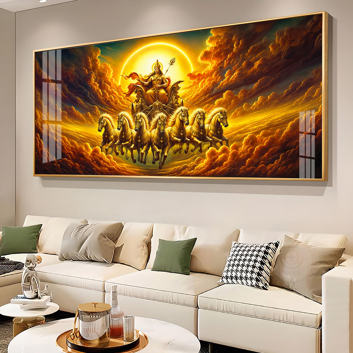Surya Bhagwan Premium Acrylic Horizontal Wall Art