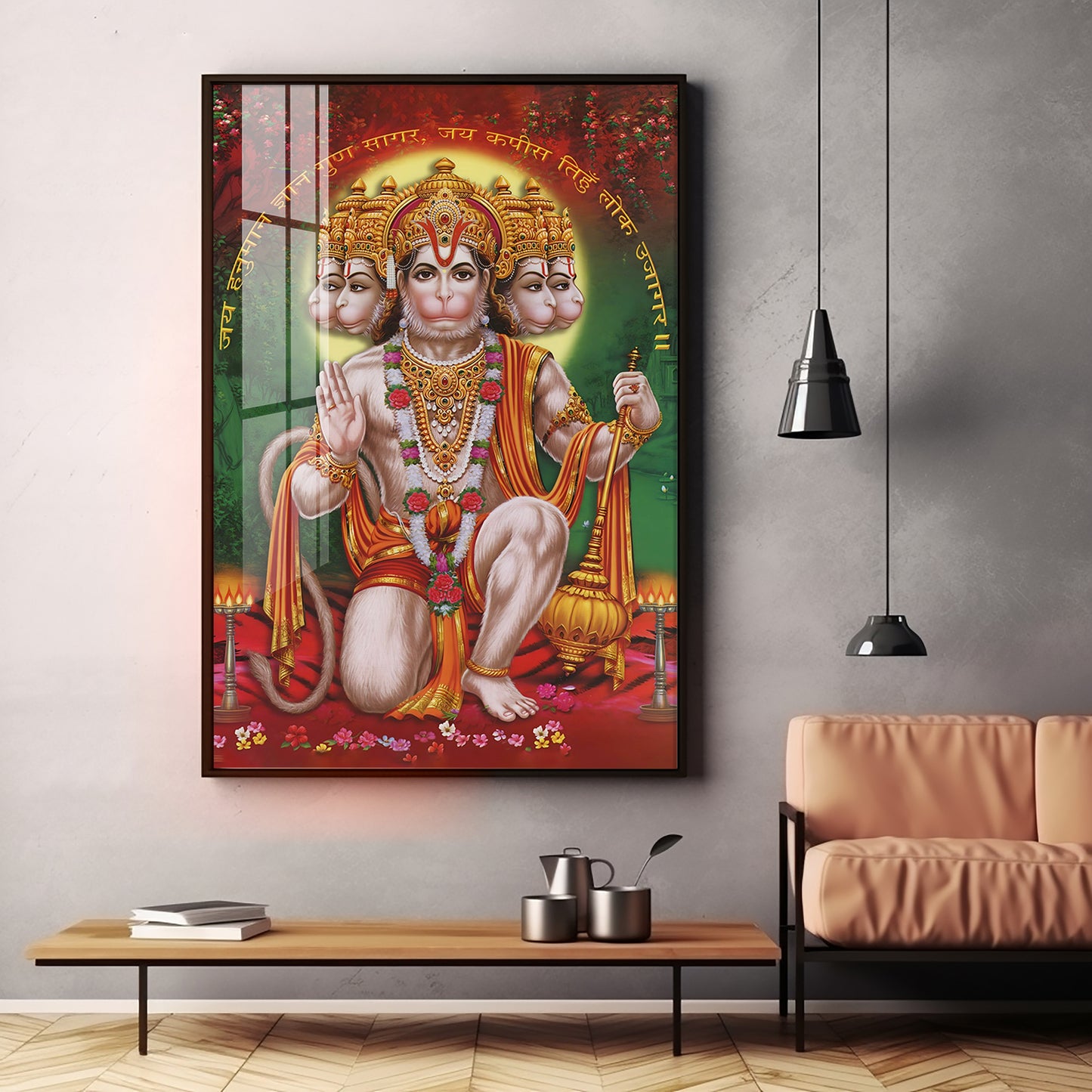 Lord Hanuman Premium Vertical Acrylic Wall Art