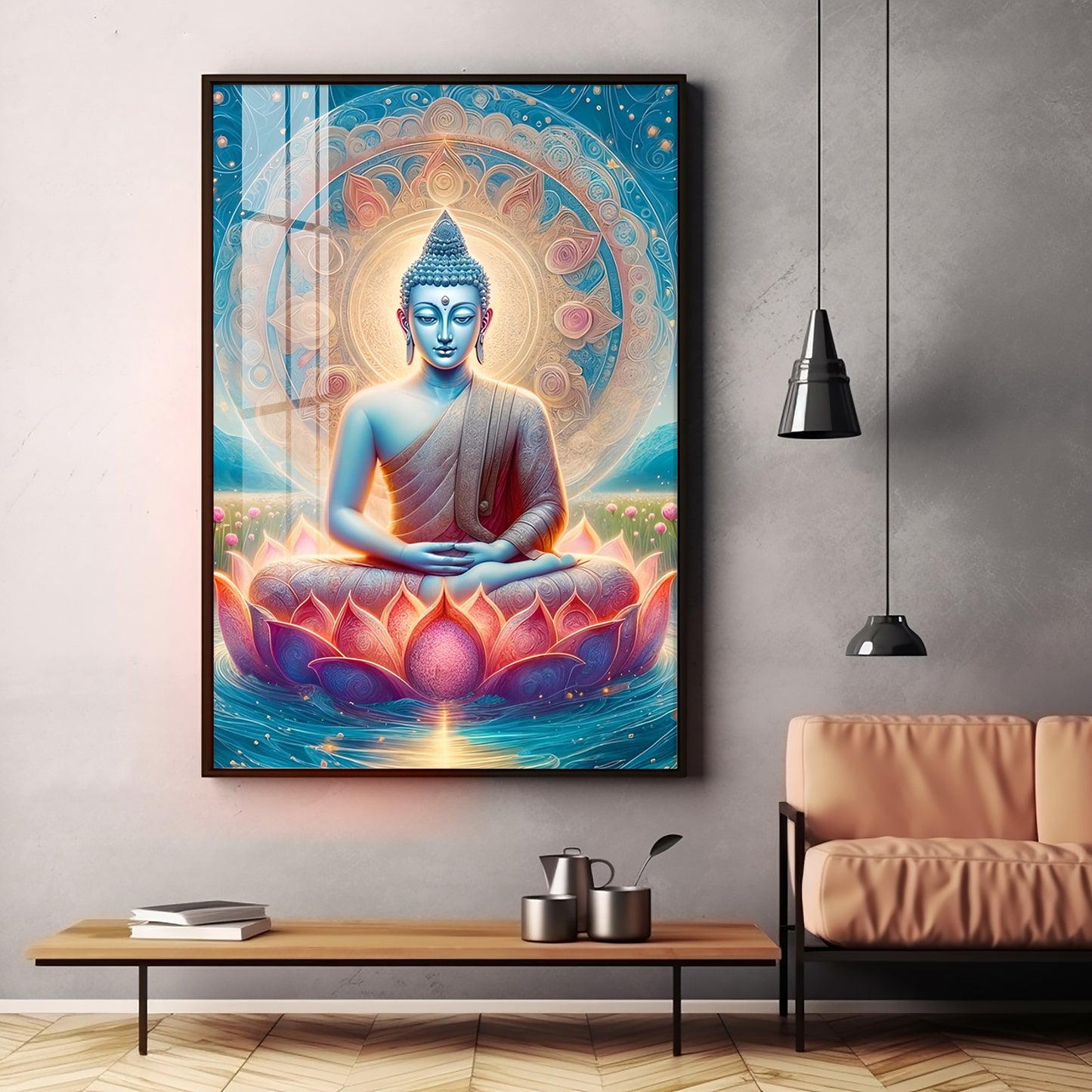 Dharvika buddha Premium Acrylic Vertical Wall Art