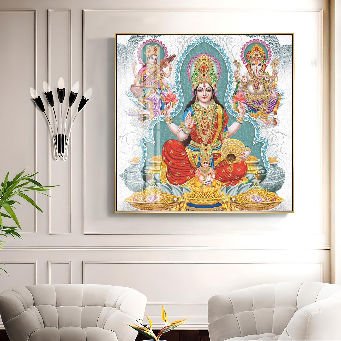 Supreme Serenity Deities Premium Acrylic Square Wall Art