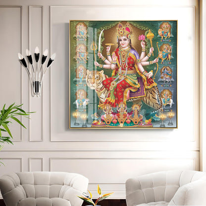 Goddess Durga Premium Acrylic Square Wall Art