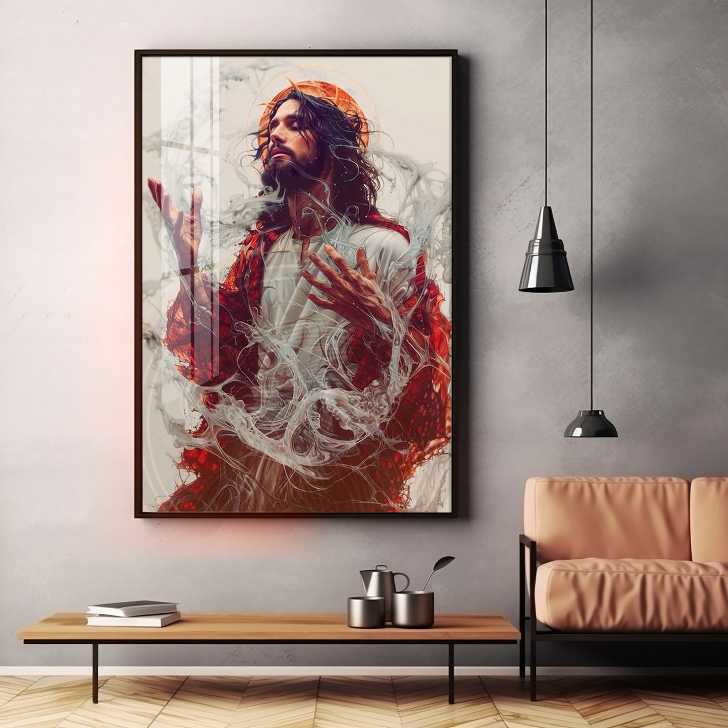 Sacred Jesus Mural Premium Acrylic Wall Art