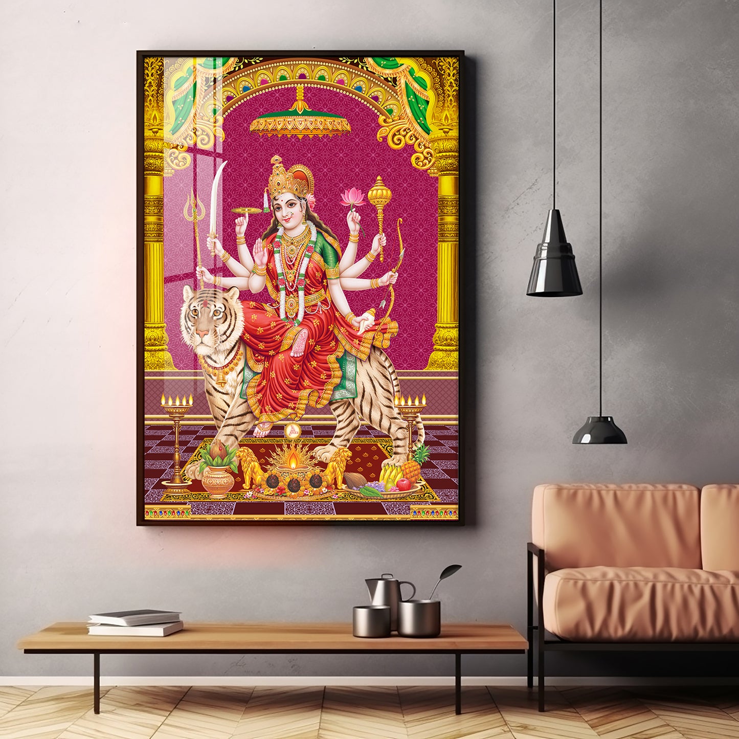 Maa Durga Spirit Premium Acrylic Vertical Wall Art