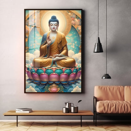 Serene Lotus Buddha Premium Vertical Acrylic Wall Art