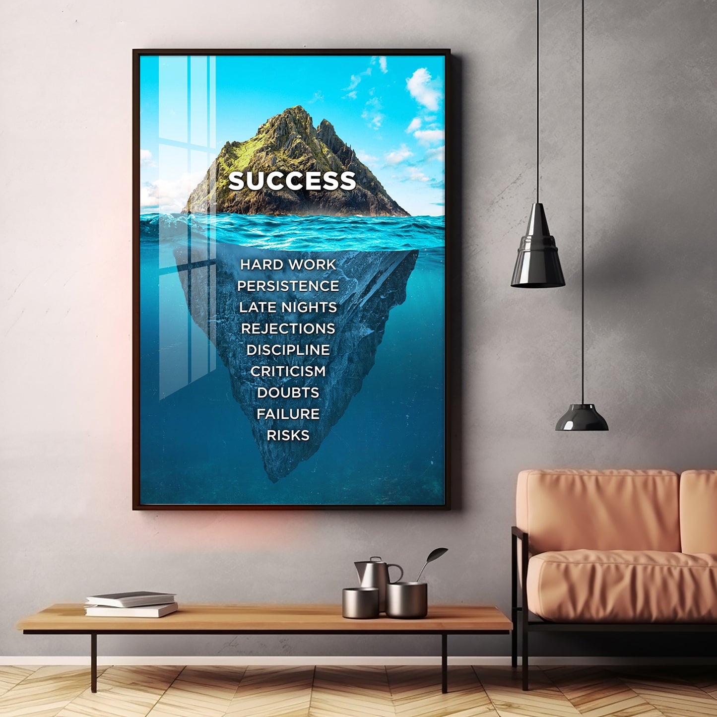 Success Premium Acrylic Vertical Wall Art