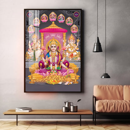 Goddess Laxmi Ji Virtues Premium Acrylic Vertical Wall Art