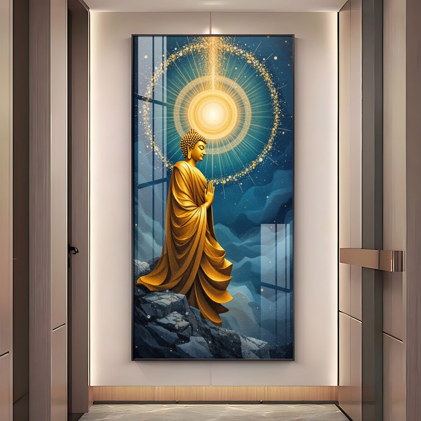 The Buddha's Haven Premium Acrylic Vertical Wall Art
