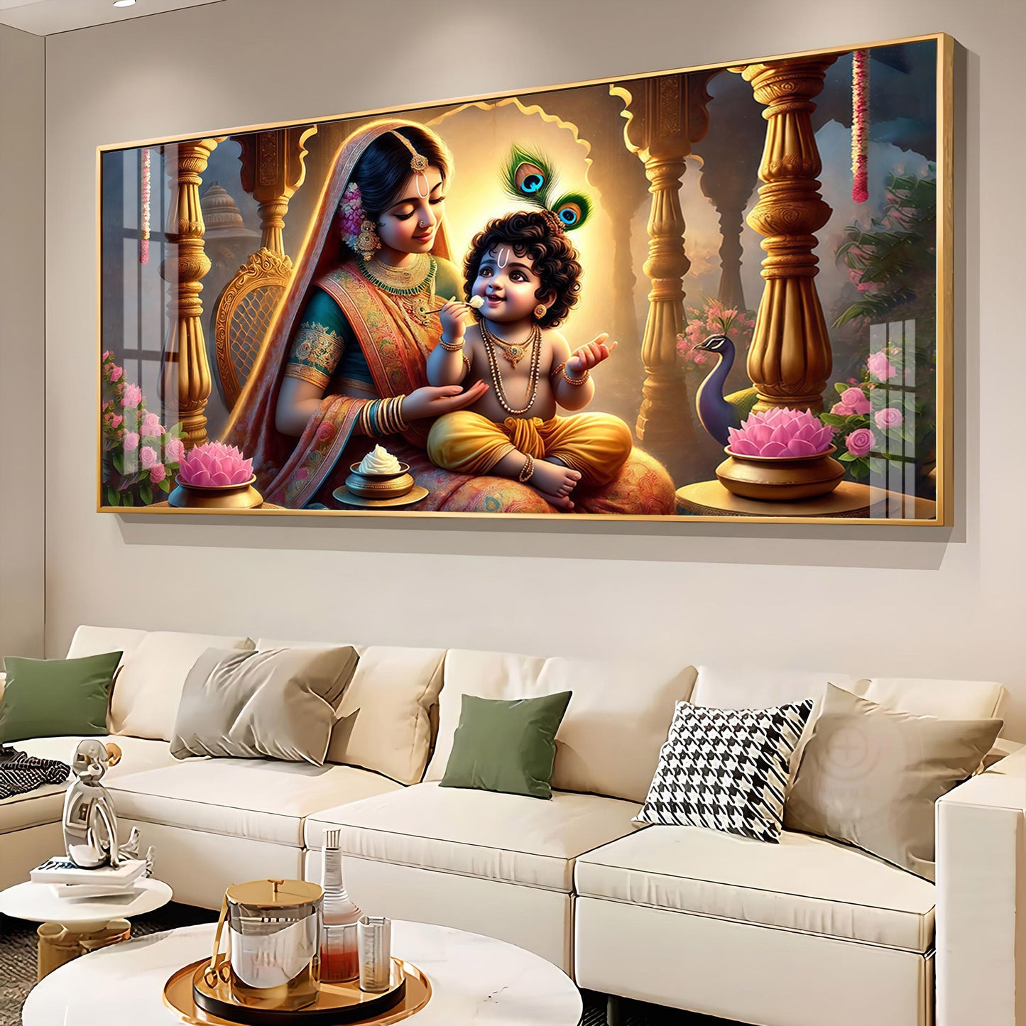 Kanha With Maa Yashoda Premium Acrylic Horizontal Wall Art