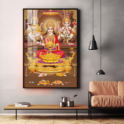 Transcendent Grace Of Maha Laxmi Ji Premium Acrylic Vertical Wall Art