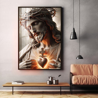 Divine Jesus Heart Premium Acrylic Wall Art