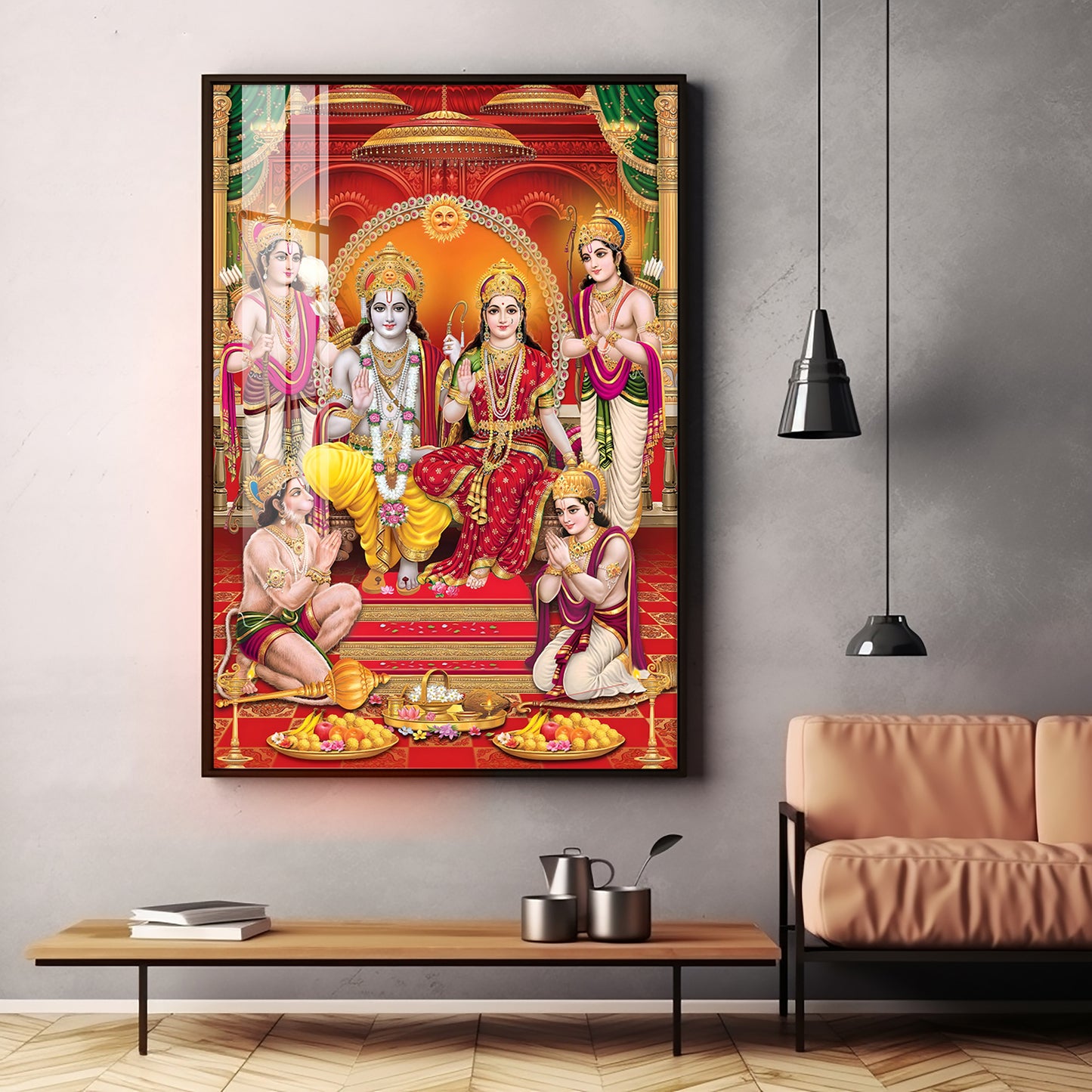 Shri Ram Darbar Premium Acrylic Vertical Wall Art