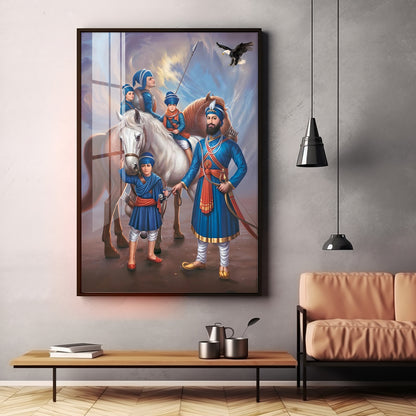 Sikh Warriors Premium Acrylic Vertical Wall Art