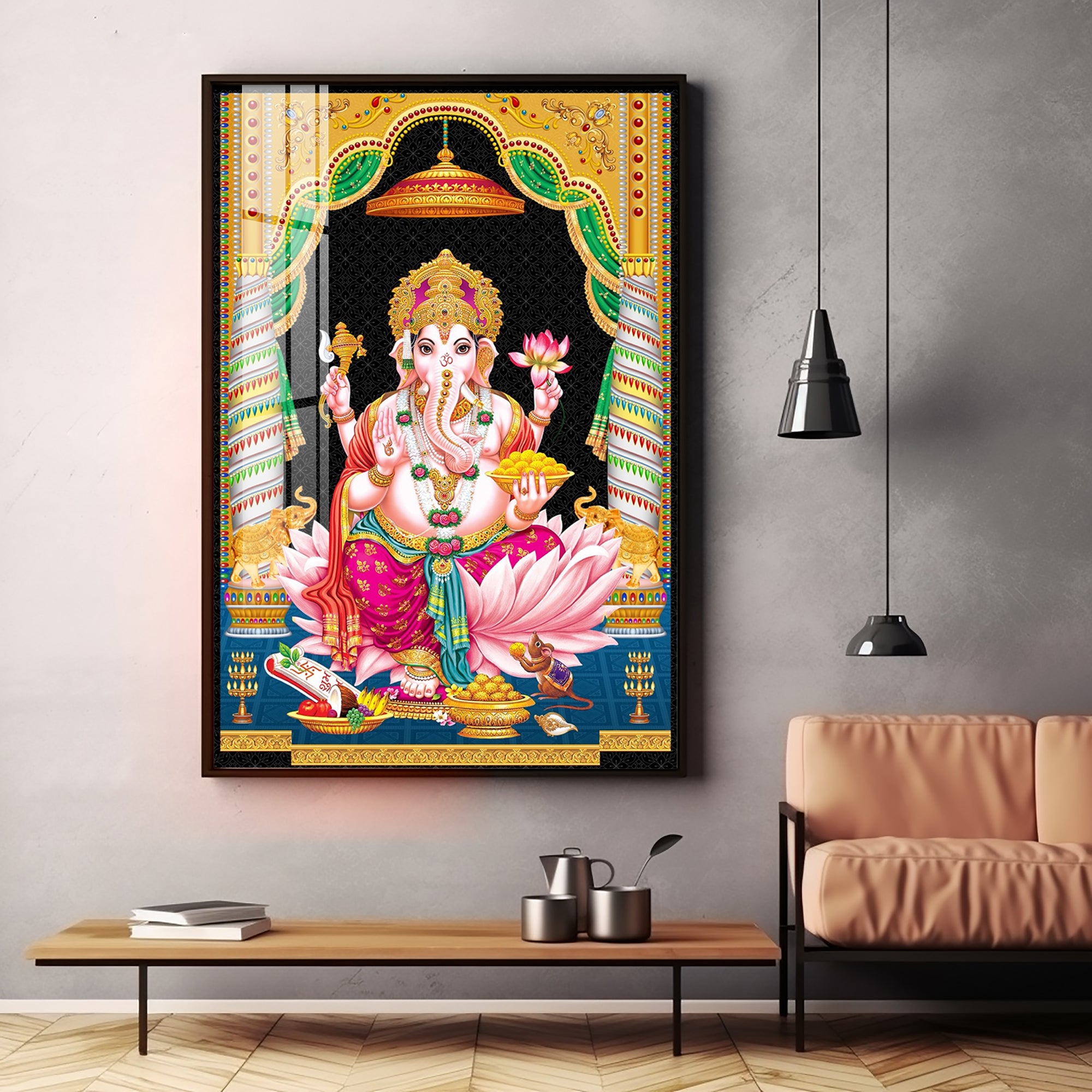 Divine Ganesh Serenity Premium Acrylic Vertical Wall Art