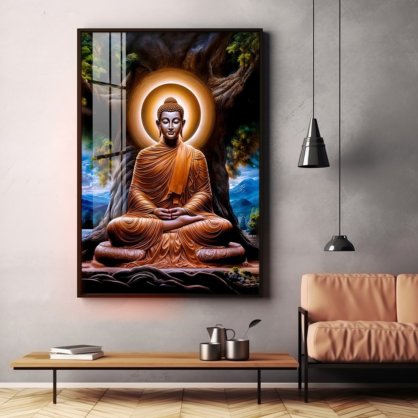 Masstone Buddha Premium Acrylic Vertical Wall Art