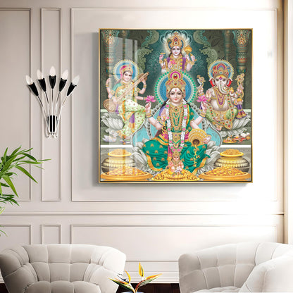 Divine Essence Of Supreme Deities Premium Acrylic Square Wall Art