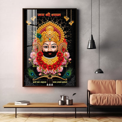 Khatu Shyam Baba Premium Acrylic Vertical Wall Art