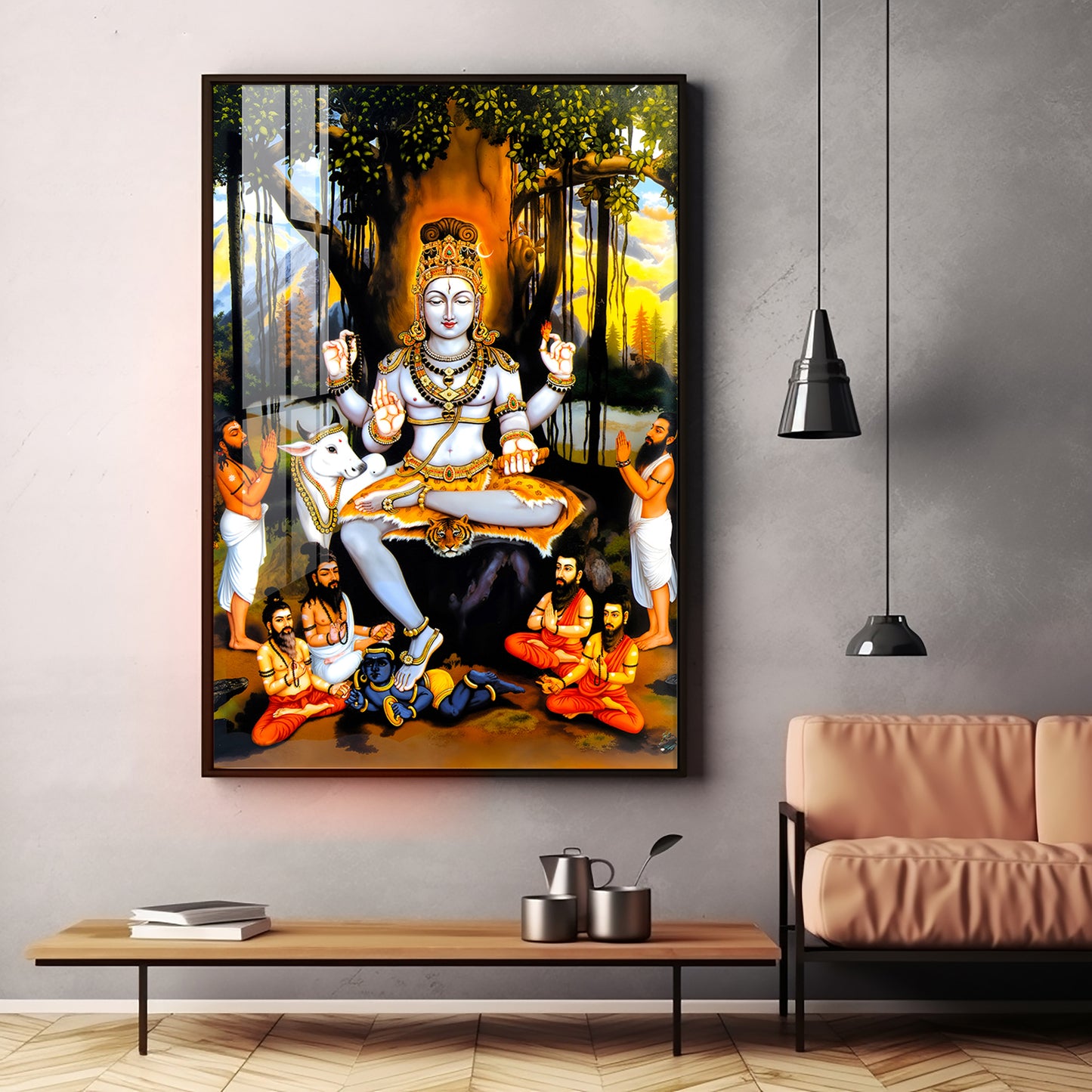 Dakshinamurthy In Lord Shiva Premium Acrylic Vertical Wall Art