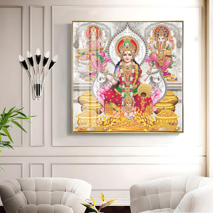 Spiritual Laxmi Ji Premium Acrylic Square Wall Art