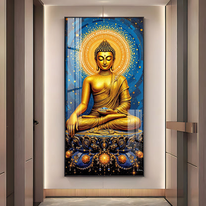 Calm Buddha Deliberation Premium Acrylic Vertical Wall Art
