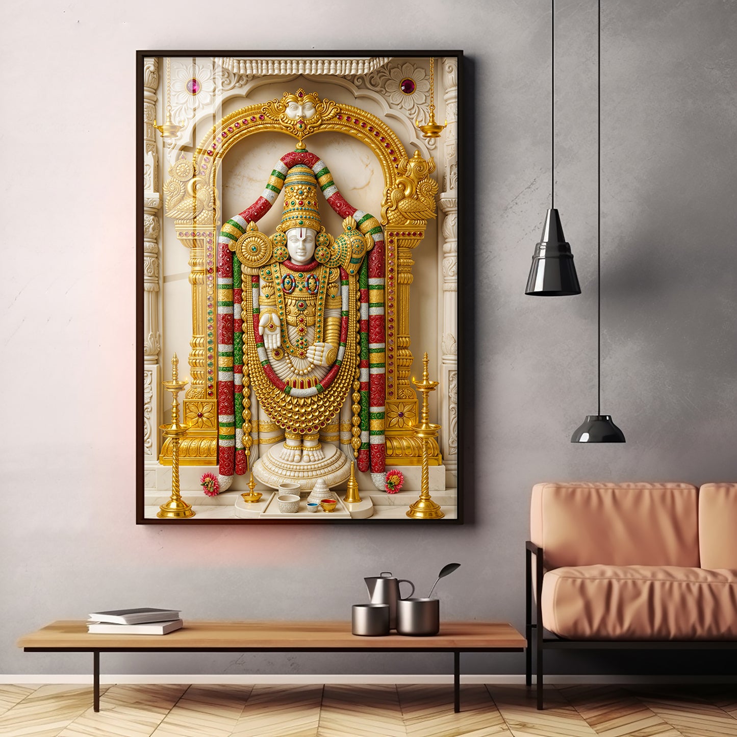 Divine Shree Venkateswara Premium Acrylic Vertical Wall Art