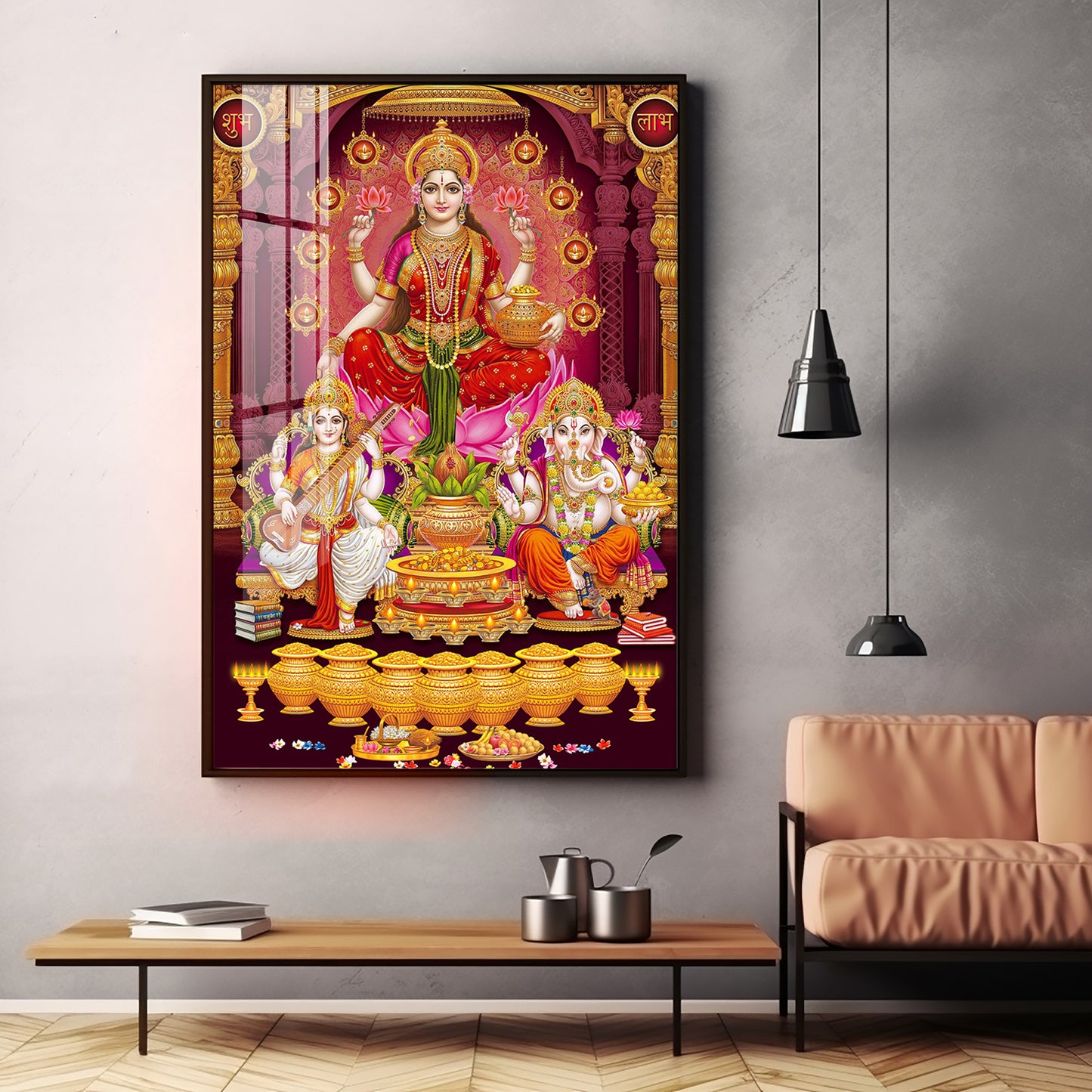 Laxmi's Sacred Serenity Premium Acrylic Vertical Wall Art