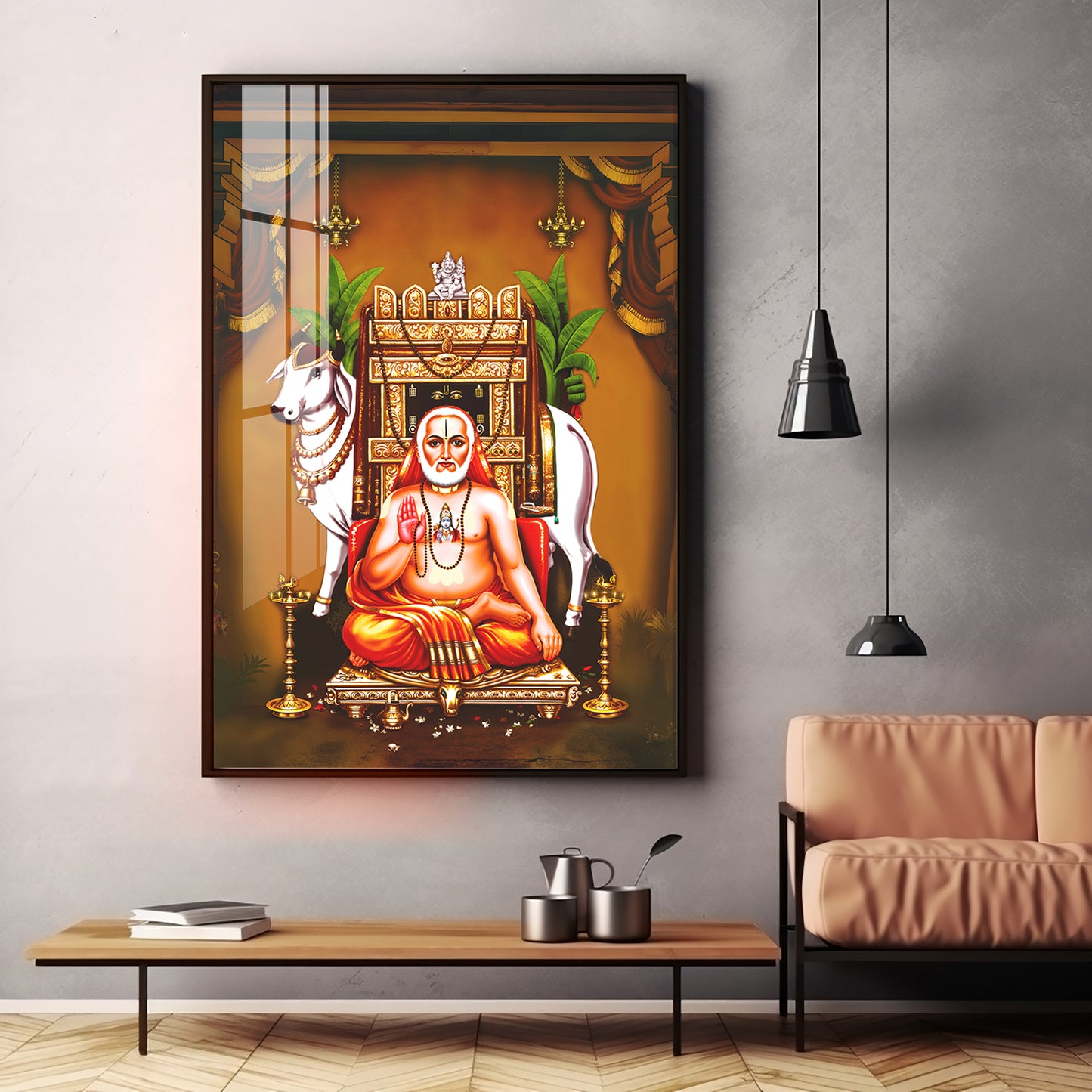 Sri Raghavendra Swamy Premium Acrylic Vertical Wall Art