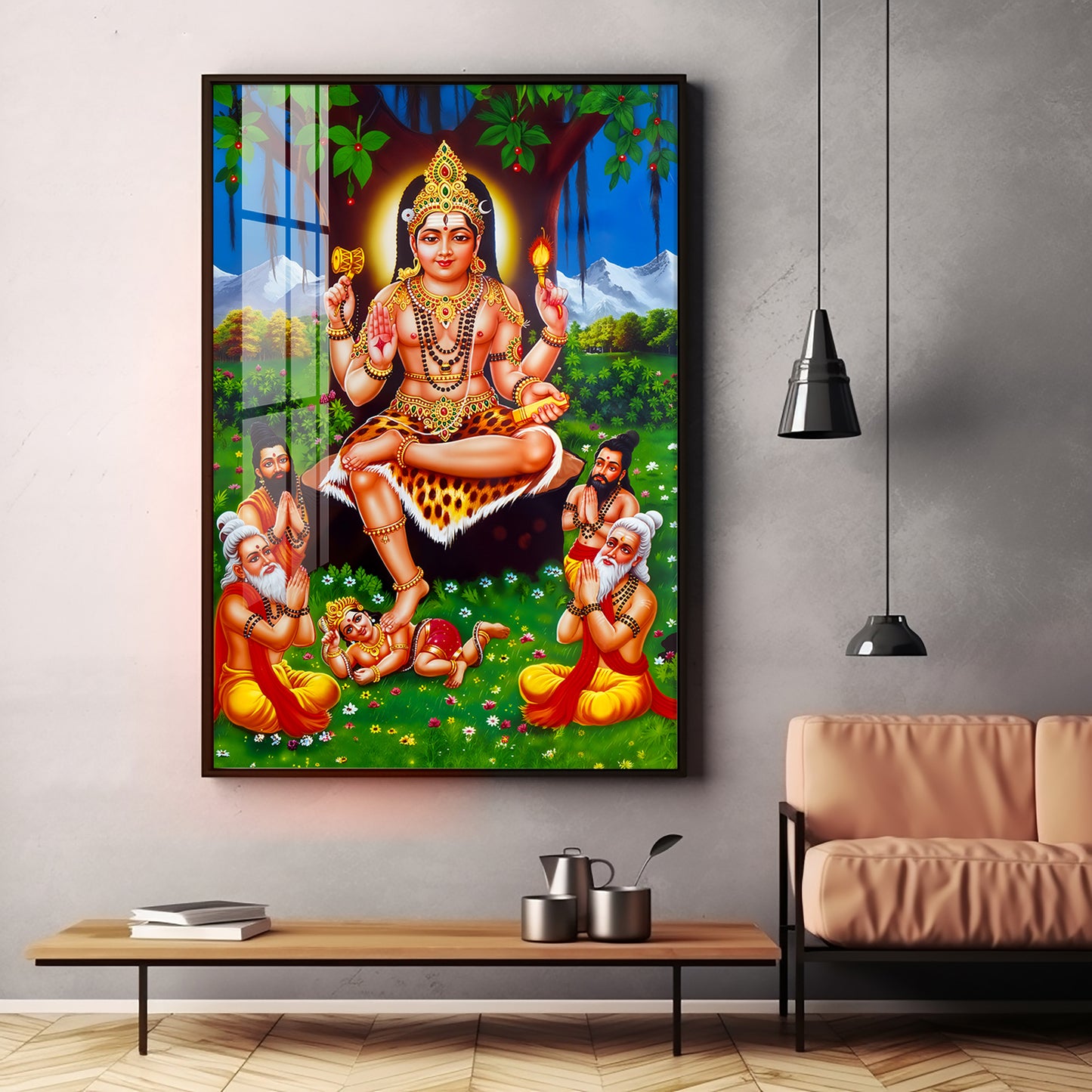 Lord Dakshinamurthy Premium Acrylic Vertical Wall Art