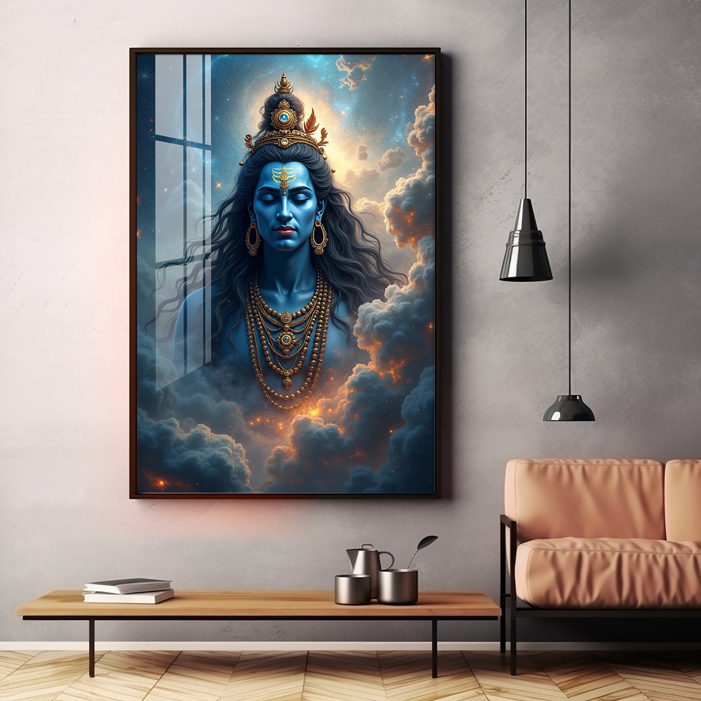 Celestial Shiva Sakti Premium Acrylic Wall Art