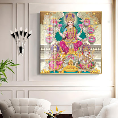 Maa Laxmi Premium Acrylic Square Wall Art