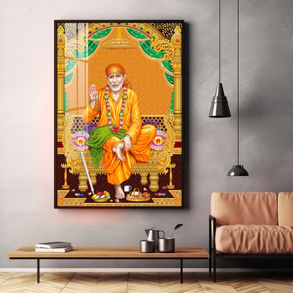 Divine Sai Baba Premium Acrylic Vertical Wall Art