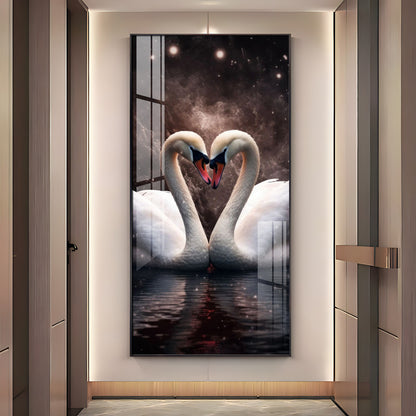 The Swans Majestic Duet Premium Acrylic Wall Art