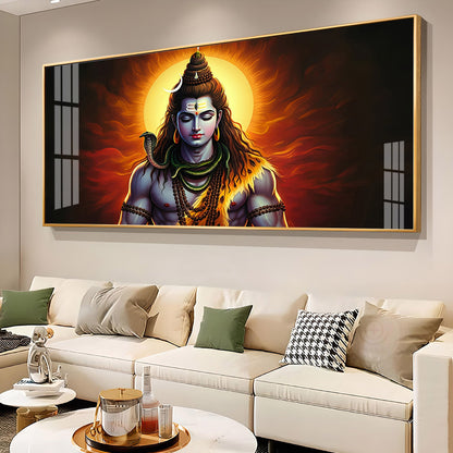 God Shiva Premium Acrylic Horizontal Wall Art