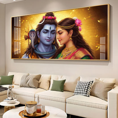 Divine Shiv Paravati Premium Acrylic Horizontal Wall Art