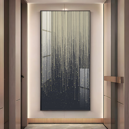 Golden Line Frame For Entrance Hall Premium Acrylic Vertical Wall Art