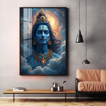 Lord Shiva Cloudscape Premium Acrylic Wall Art