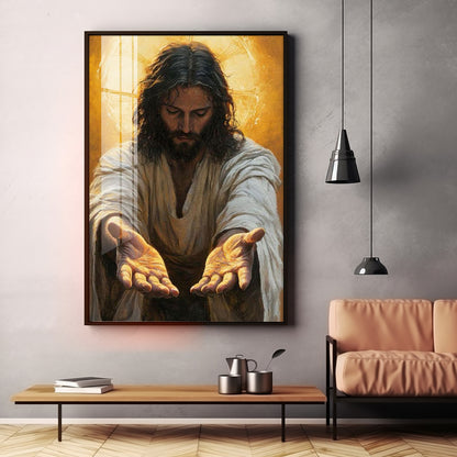 Faithful Jesus Hands Premium Acrylic Wall Art