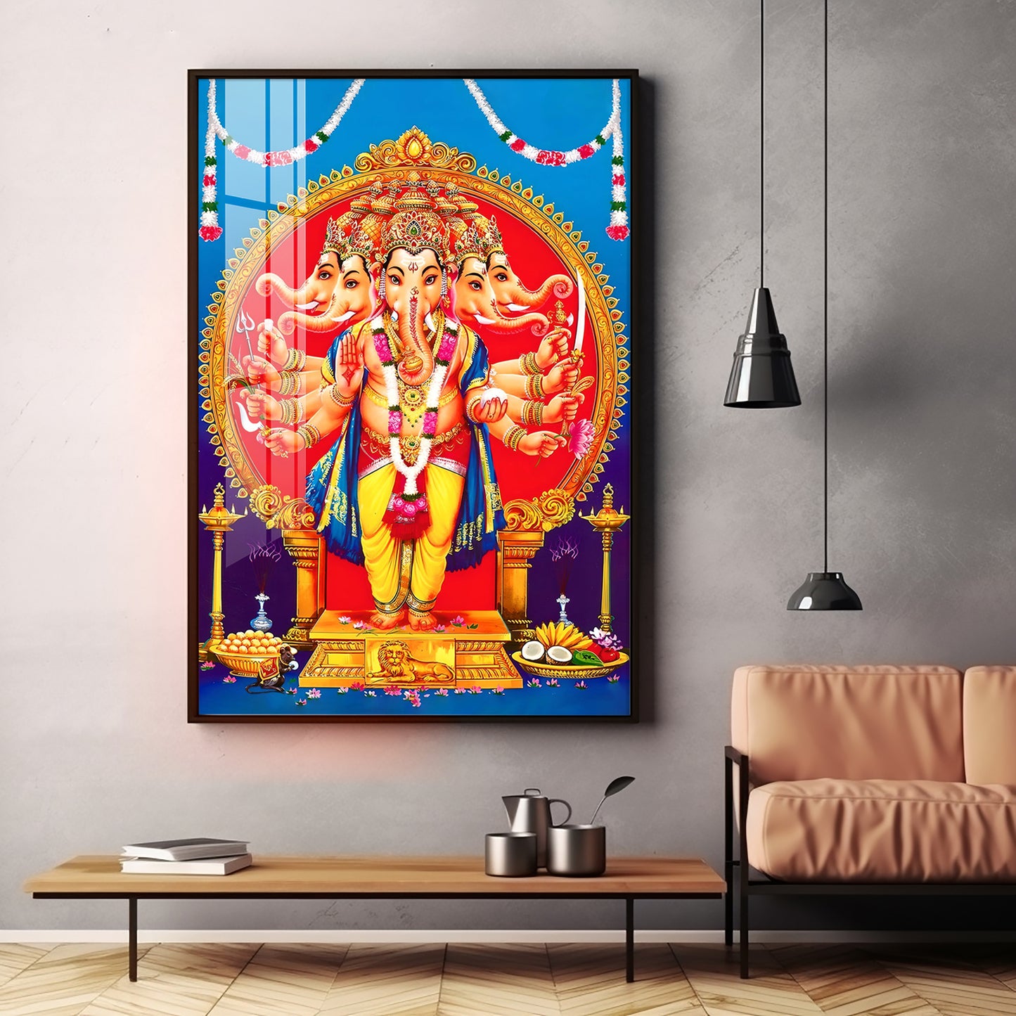 Ganesha's Embrace Premium Vertical Acrylic Wall Art