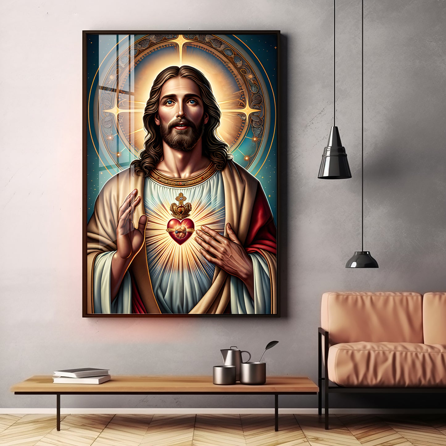 Christ's Heart Masterpiece Premium Acrylic Vertical Wall Art