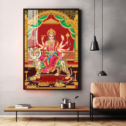 Divine Resonance Of Maa Durga Premium Acrylic Vertical Wall Art