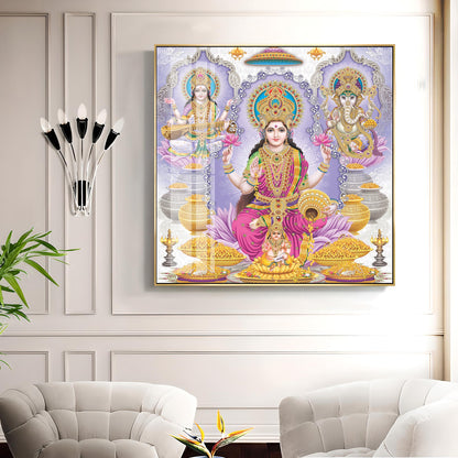 Maa Laxmi Deity Premium Acrylic Square Wall Art