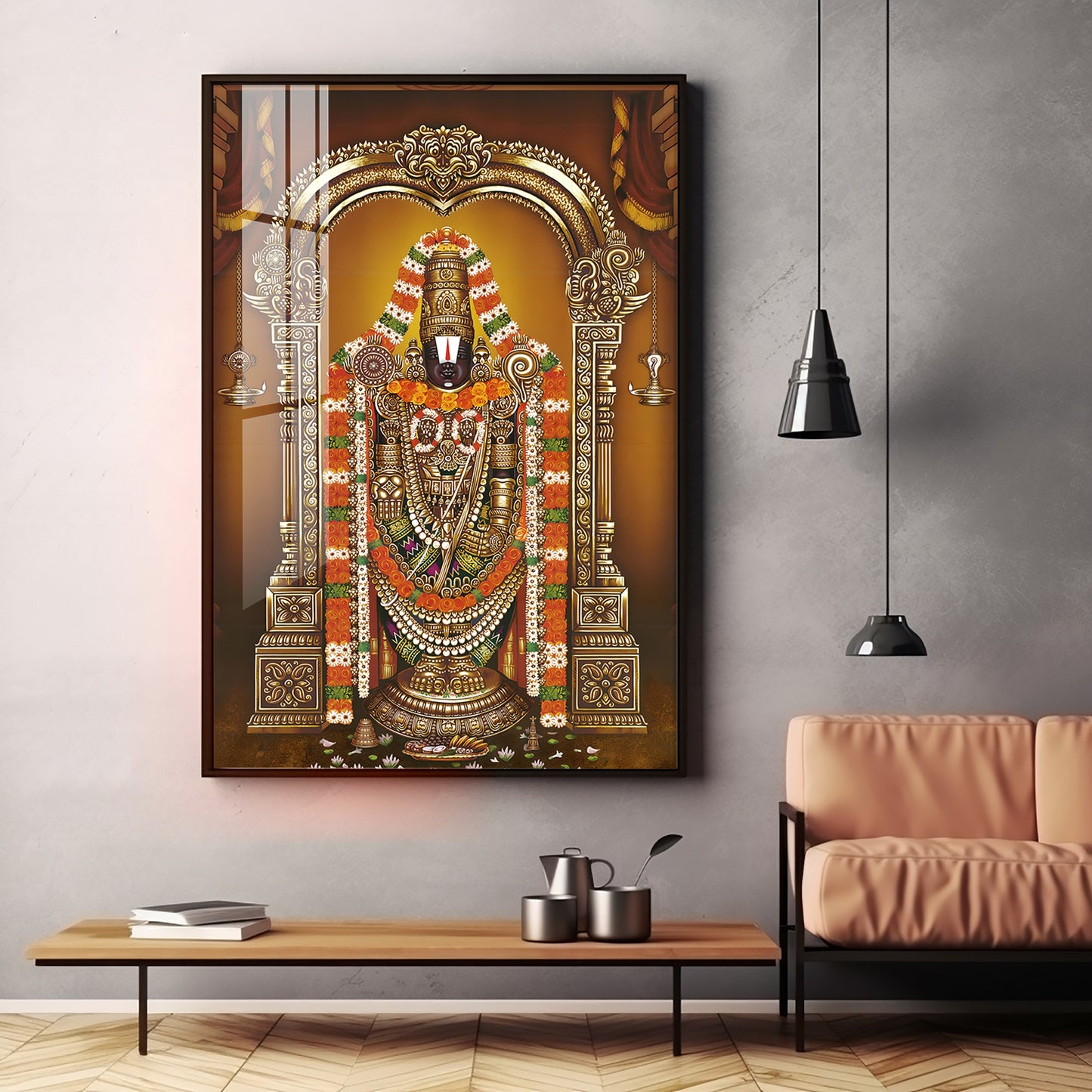 Majestic Lord Tirupati Balaji Premium Vertical Acrylic Wall Art