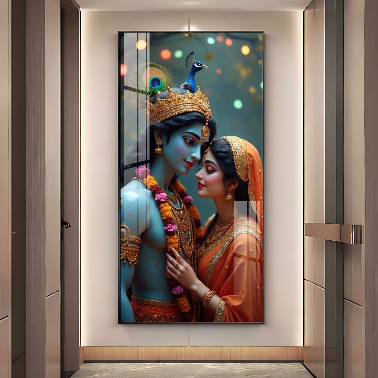 Radha Krishna Togetherness Premium Acrylic Wall Art