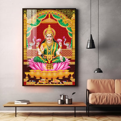 Lakshmi's Blessing Premium Acrylic Vertical Wall Art