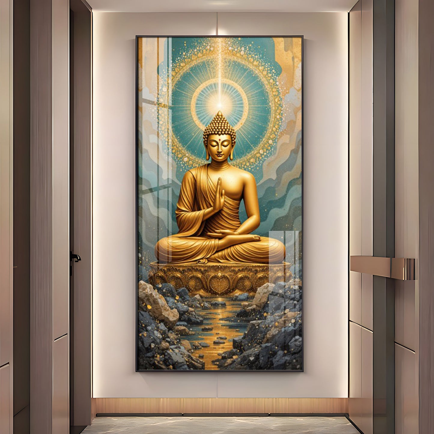 Buddha Bliss Premium Acrylic Vertical Wall Art