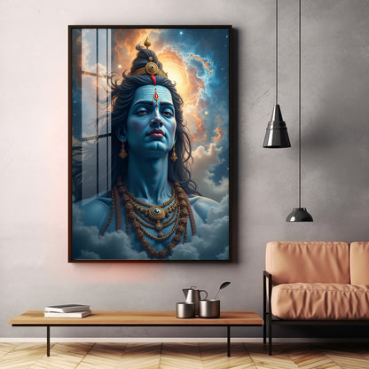 Lord Shiva In The Clouds Premium Acrylic Wall Art