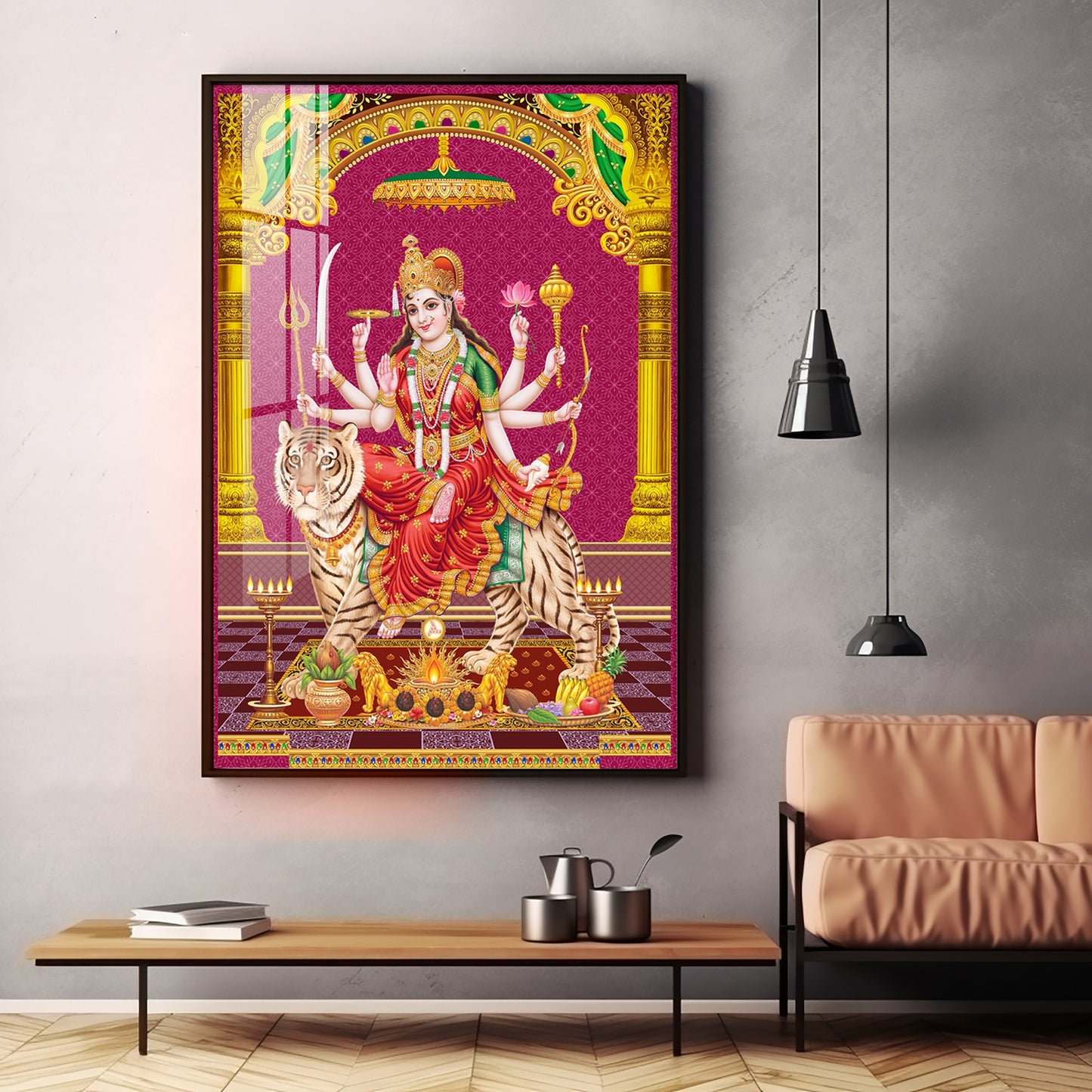 Maa Durga Spirit Premium Acrylic Vertical Wall Art