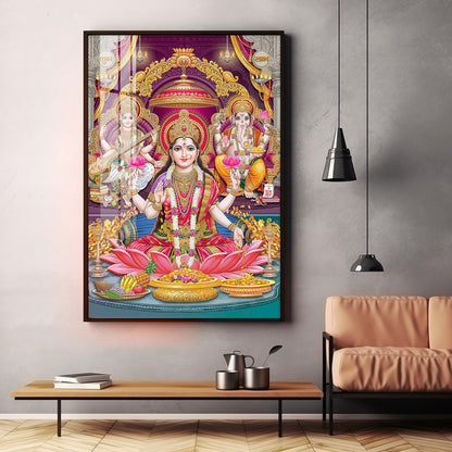 Mural of Hindu Goddesses Premium Acrylic Vertical Wall Art