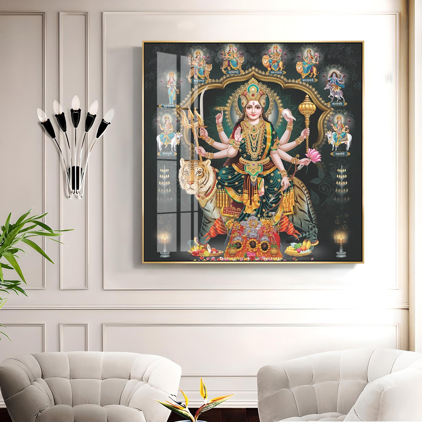 Hindu Goddess Premium Acrylic Square Wall Art