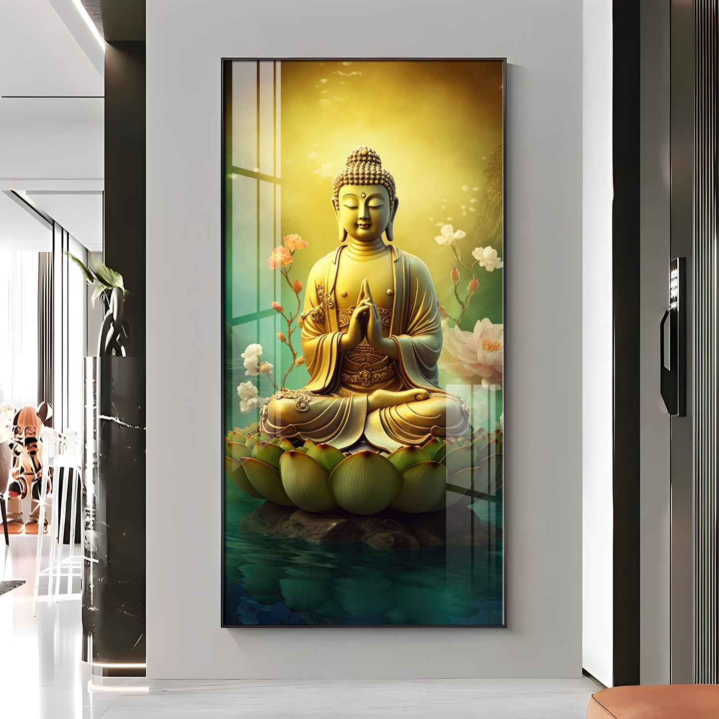 Peaceful Buddha Premium Acrylic Vertical Wall Art